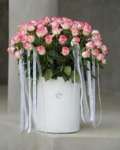 باکس گل لوکس VIP -B01 -باکس رز لاکچری و باکس گل سفید سفارشی
